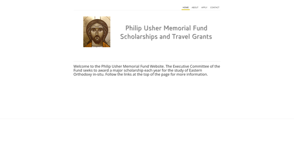 Screenshot of the Philip Usher Memorial Fund website