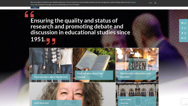 Screenshot of the The Society For Educational Studies website