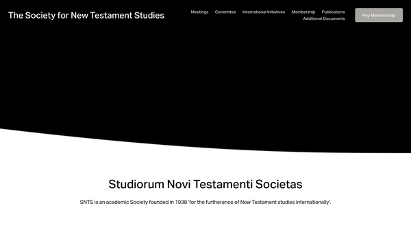 Screenshot of the Studiorum Novi Testamenti Societas website