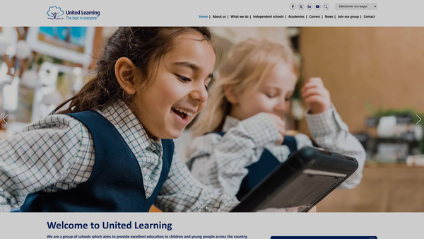 Screenshot of the United Learning LTD website
