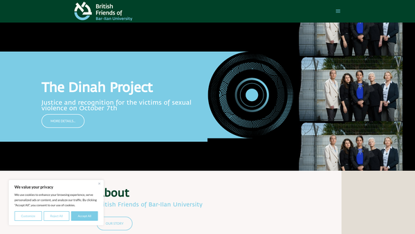 Screenshot of the The British Friends Of The Bar-Ilan University website