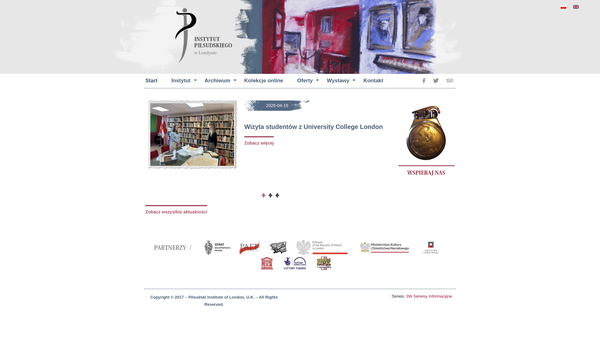 Screenshot of the Jozef Pilsudski Institute Of Research Limited website