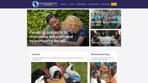 Screenshot of the Educational Opportunity Foundation website
