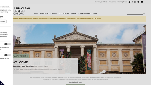 Screenshot of the The Barlow Collection website
