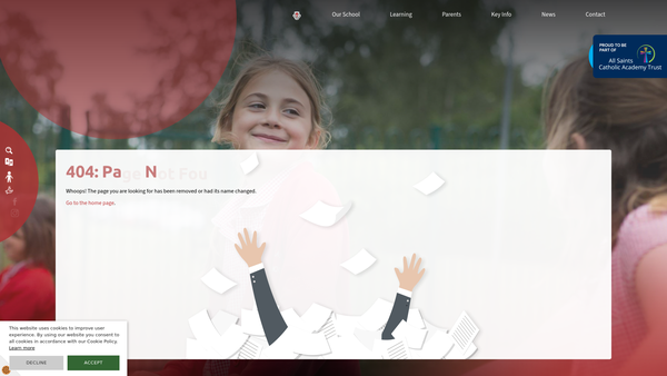 Screenshot of the St Thomas More School Association website