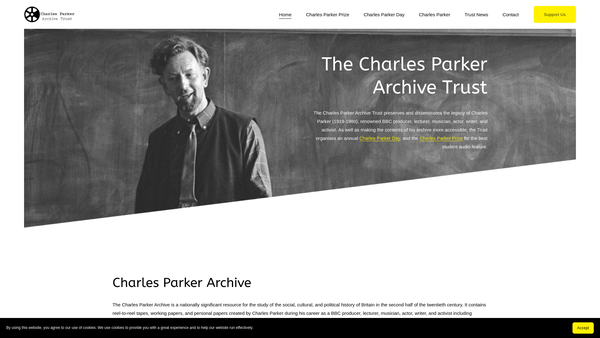 Screenshot of the The Charles Parker Trust website
