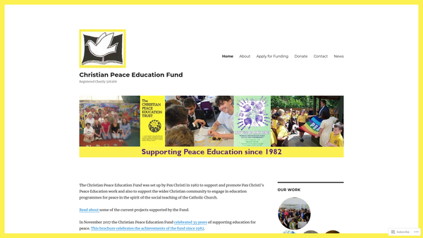 Screenshot of the The Christian Peace Education Fund website