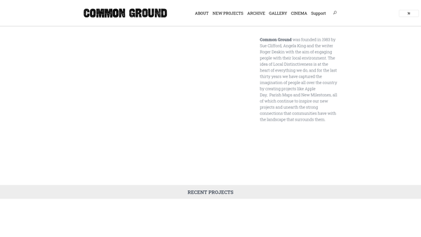 Screenshot of the Common Ground website