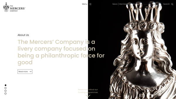 Screenshot of the The Mercers Charitable Foundation website
