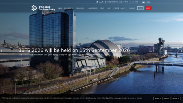Screenshot of the The British Blood Transfusion Society website