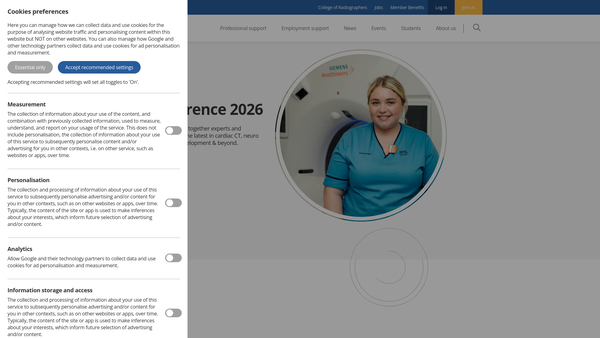 Screenshot of the The Society Of Radiographers Benevolent Fund website