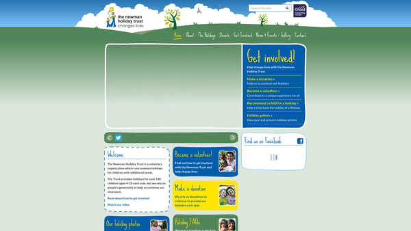 Screenshot of the The Newman Holiday Trust website