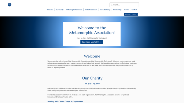 Screenshot of the The Metamorphic Association website
