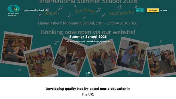 Screenshot of the The British Kodaly Academy website