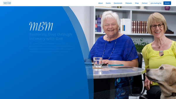 Screenshot of the Marilyn Baker Ministries website