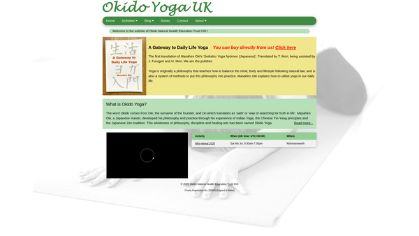 Screenshot of the Okido Natural Health Education Trust CIO website