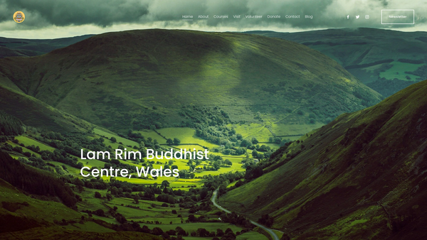 Screenshot of the Lam Rim Buddhist Centre website