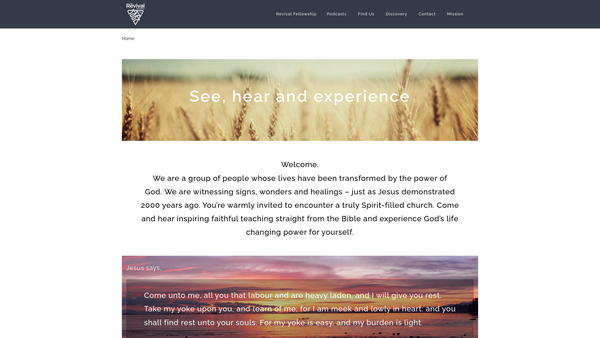 Screenshot of the Liverpool Revival Church Trust website