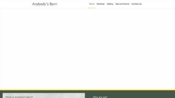 Screenshot of the Anybody's Barn Limited website