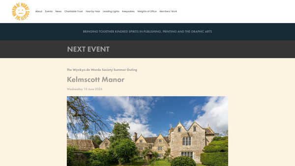 Screenshot of the The Wynkyn De Worde Society Charitable Trust Fund website