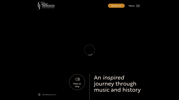 Screenshot of the The Sixteen website