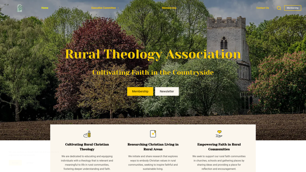 Screenshot of the Rural Theology Association website