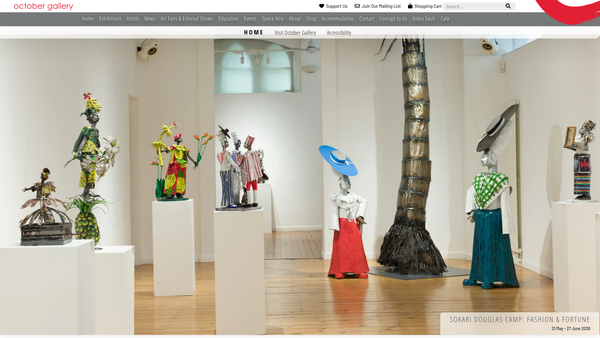 Screenshot of the October Gallery Trust website