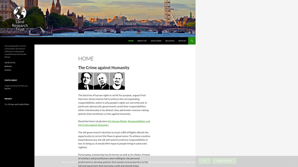 Screenshot of the The Land Research Trust website