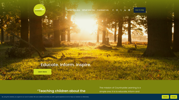 Screenshot of the Countryside Learning website