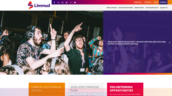 Screenshot of the Limmud website