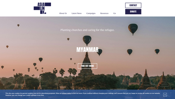Screenshot of the Asialink website