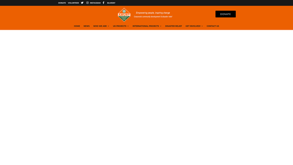Screenshot of the Ananda Marga Universal Relief Team (Amurt) UK website