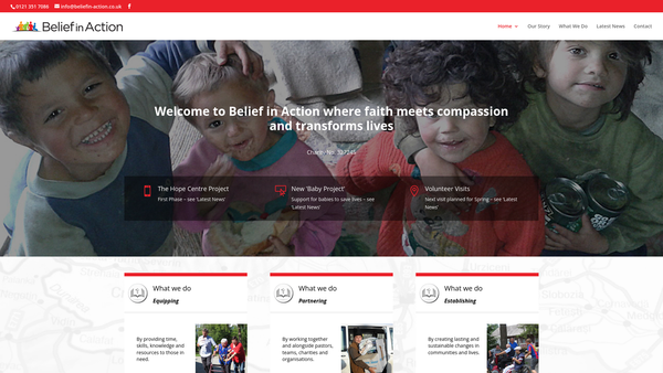 Screenshot of the Belief in Action website