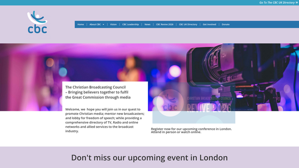 Screenshot of the The Christian Broadcasting Council Of The United Kingdom website