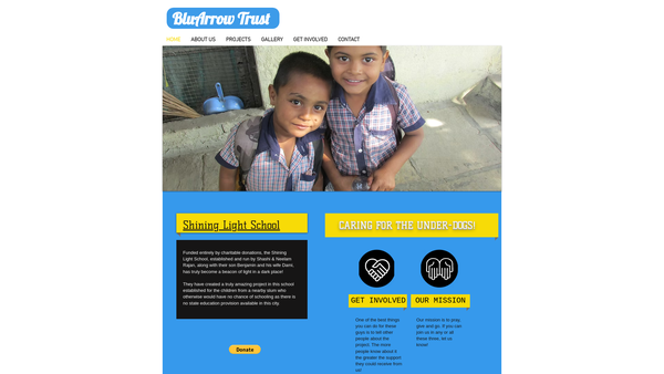 Screenshot of the Bluarrow Trust website