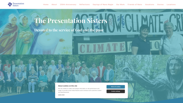 Screenshot of the Trust Property Held Icw The English Province Of The Congregation Of The Sisters Of The Presentation Of The Blessed Virgin Mary website