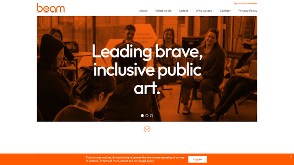 Screenshot of the Public Arts website