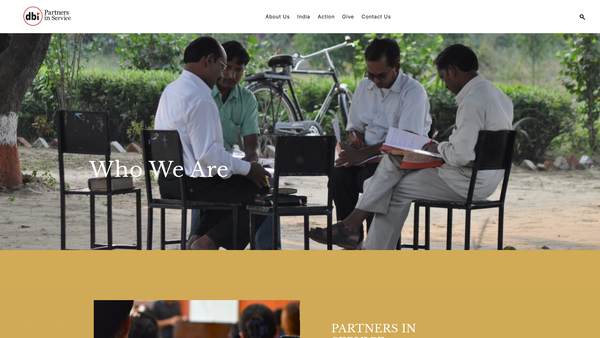 Screenshot of the Partners In Service website