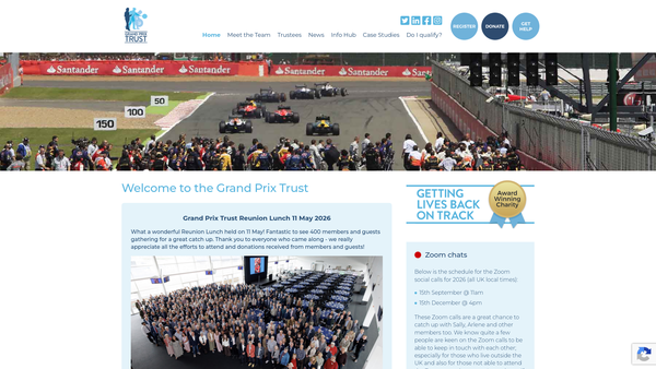Screenshot of the Grand Prix Trust website