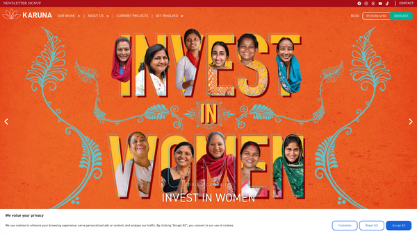 Screenshot of the The Karuna Trust website