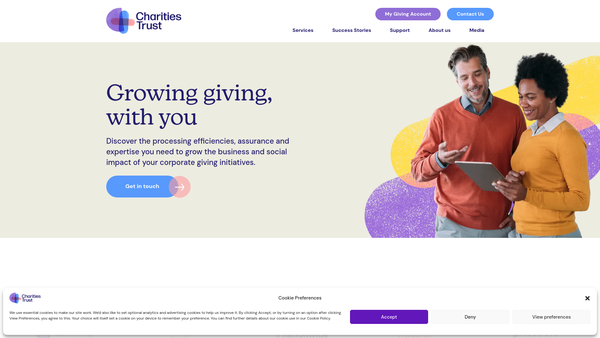 Screenshot of the Charities Trust website
