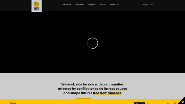 Screenshot of the International Alert website