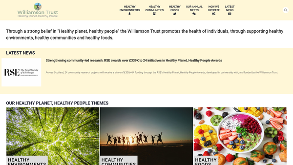 Screenshot of the Williamson Trust website