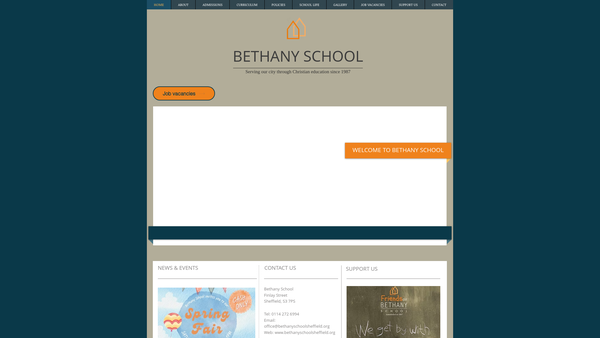 Screenshot of the Christian Family Schools Limited website