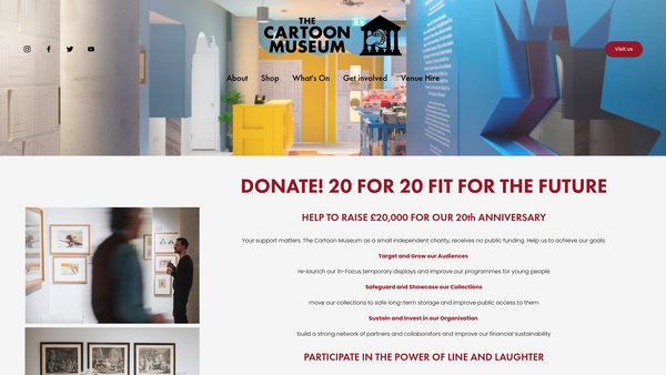 Screenshot of the Cartoon Art Trust Limited website