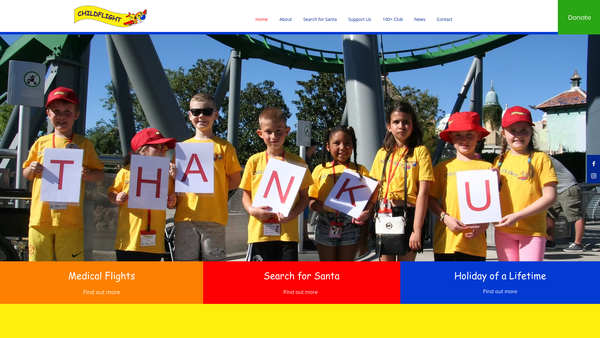 Screenshot of the Childflight website