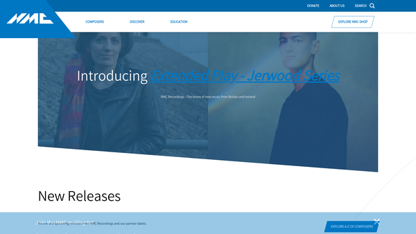 Screenshot of the Nmc Recordings Ltd website