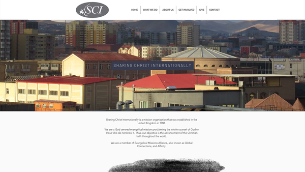 Screenshot of the Sharing Christ Internationally website