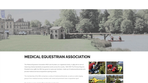 Screenshot of the Medical Equestrian Association website