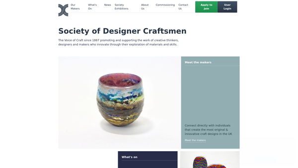 Screenshot of the The Society Of Designer-Craftsmen website
